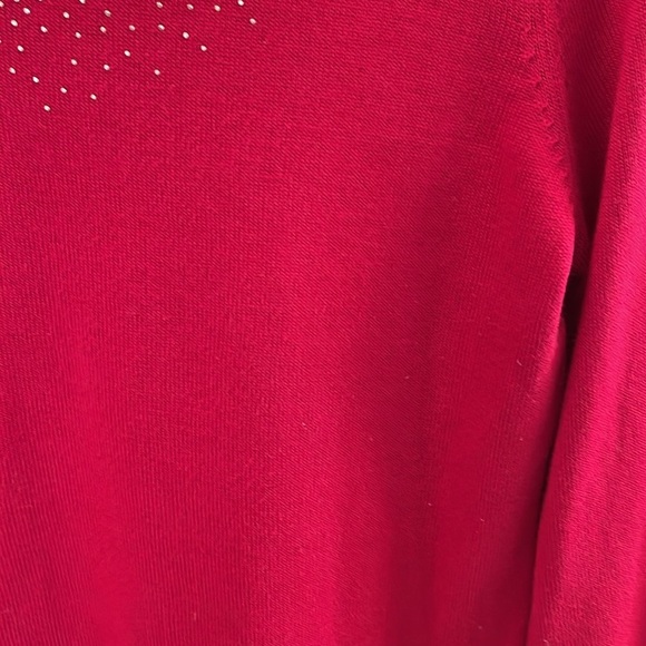 Calvin Klein Gold Stud Embellished Sweater in Red - Picture 7 of 14